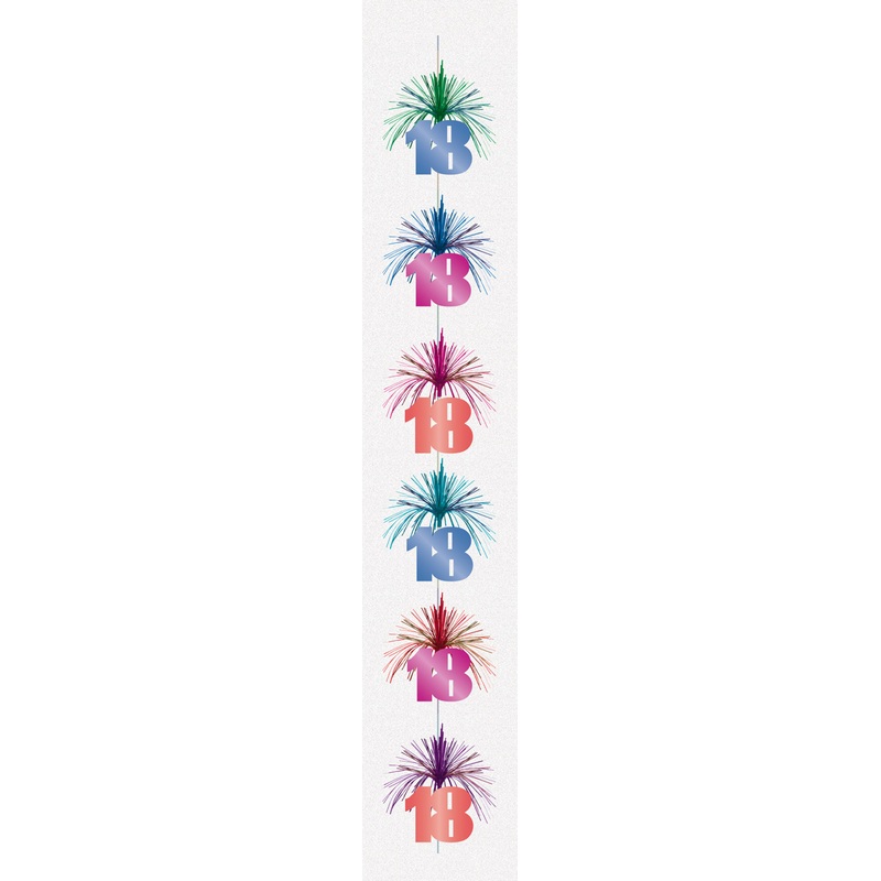 Cascade hanging decoration colorful for 18th birthday 210cm