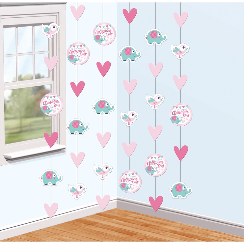 Christening Day hanging decoration pink