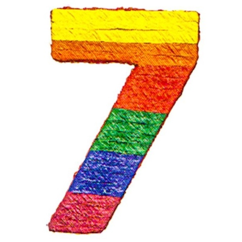 Colorful number 7 pinata 38 x 53cm