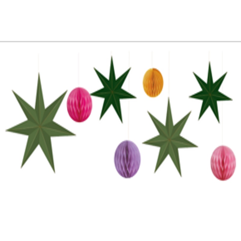 Hanging decoration - Colorful Christmas 8 pieces