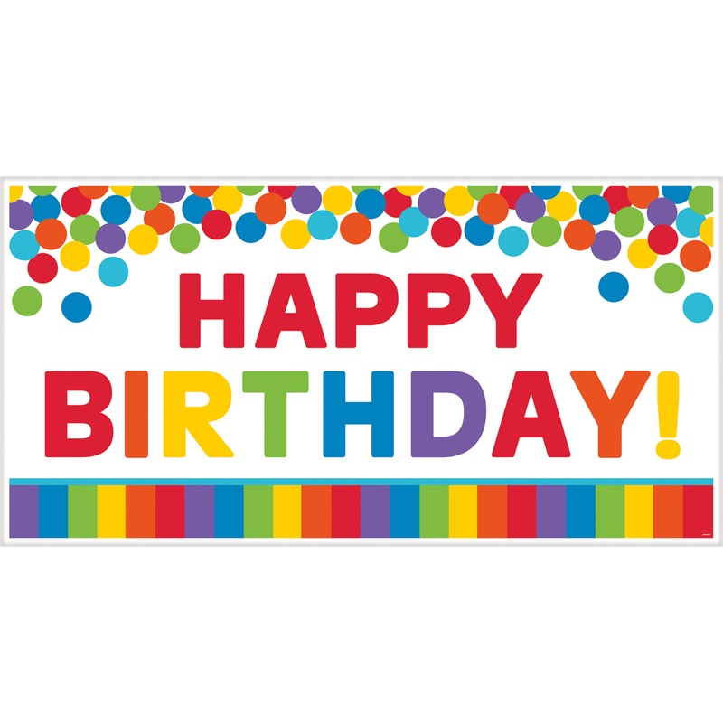 Happy Birthday rainbow banner Acrobaleno 165x85cm