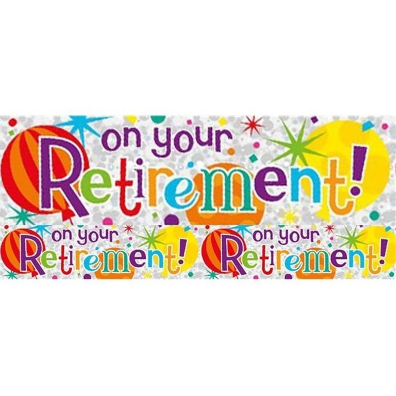 Happy Retirement foil banner 2.6m