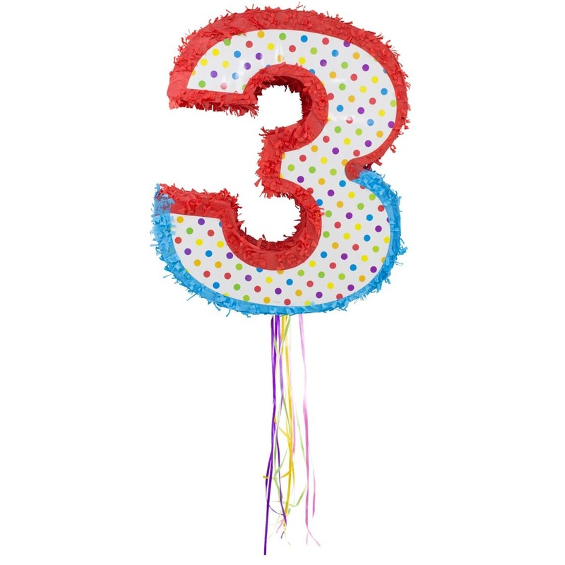 Pinata colorful number 3