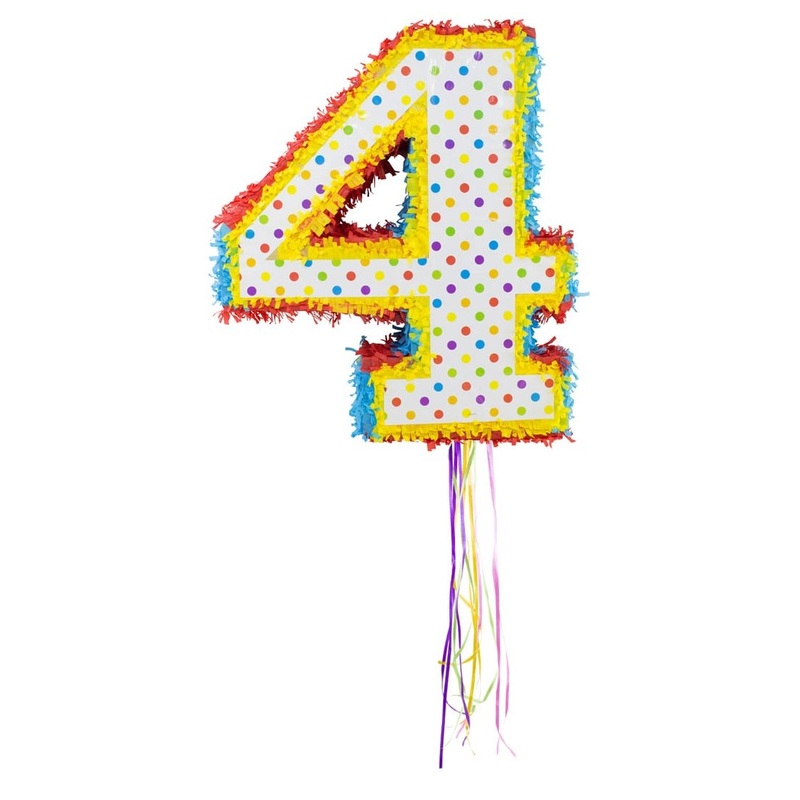 Pinata colorful number 4
