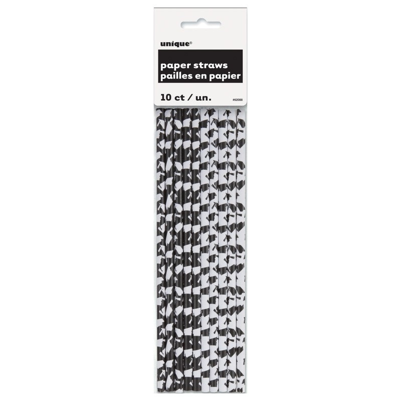 Set of 10 graduation paper straws