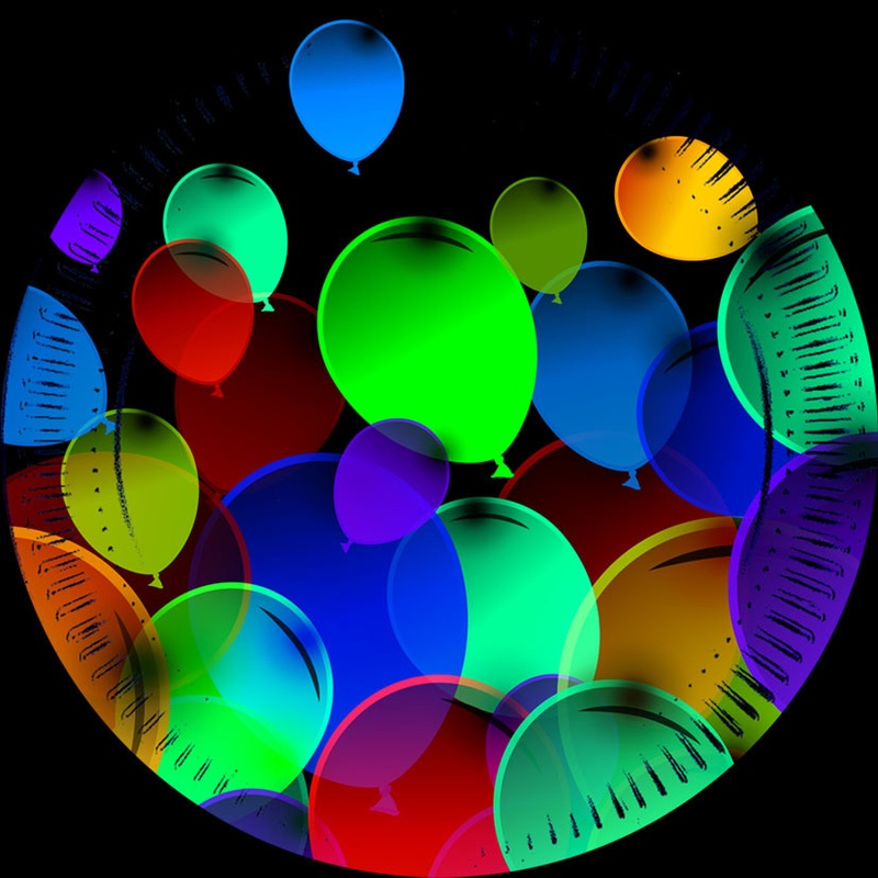 10 Rising Balloon Party paper plates 20cm