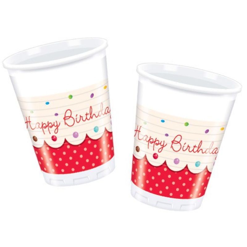 10 Sugar Birthday cups 200ml