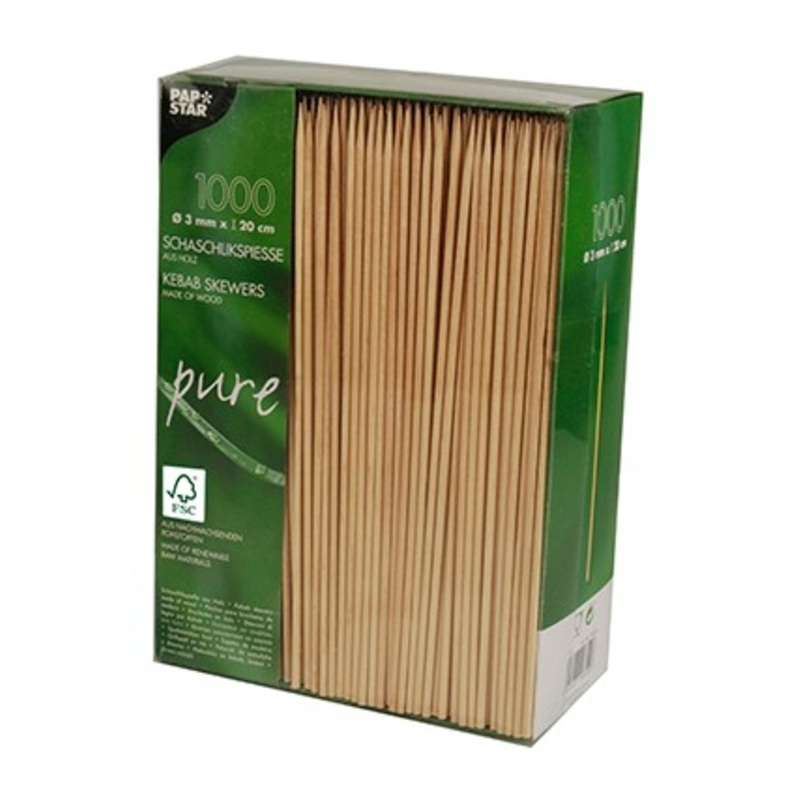 1000 FSC wooden kebab skewers Fidelio 20cm