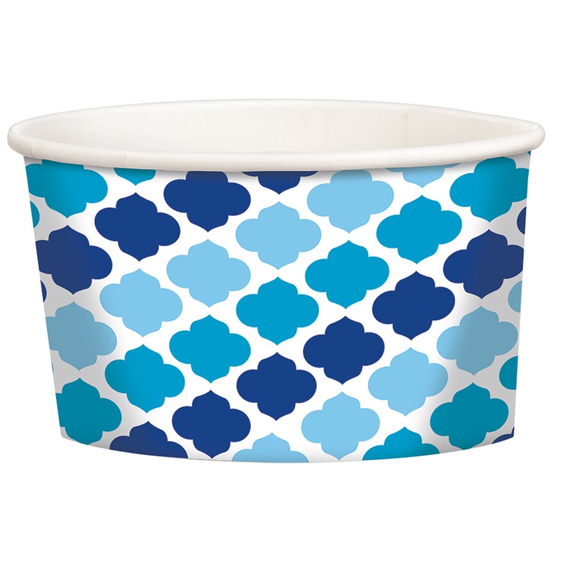 12 dessert cups with blue clouds 9,5cm
