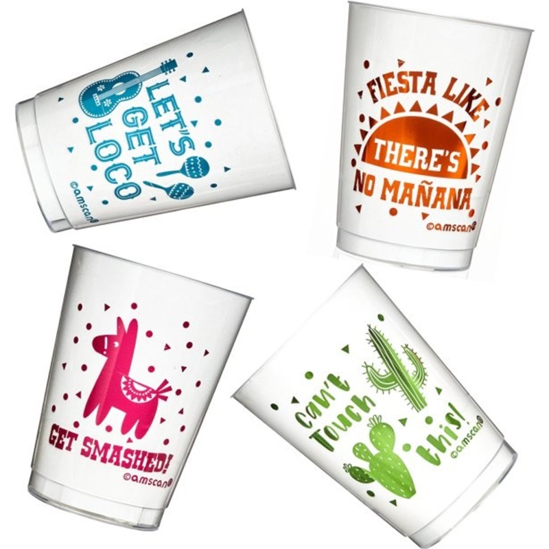 20 Spicy Fiesta plastic glasses 295ml