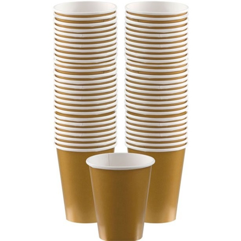 40 gold paper cups 355ml