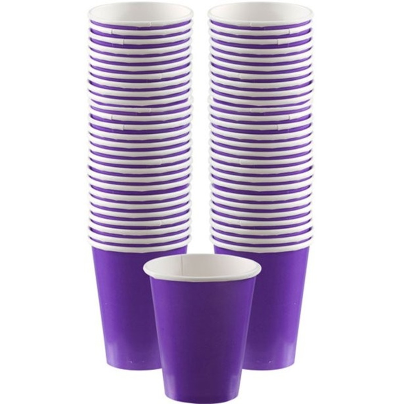 40 paper cups purple 340ml