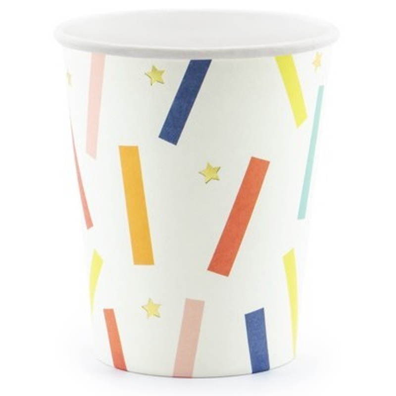 6 Birthday Festival paper cups 200ml