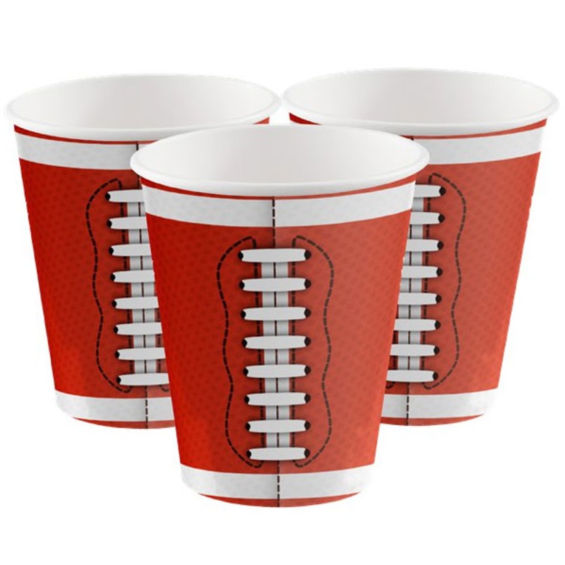 6 football party cups 500ml