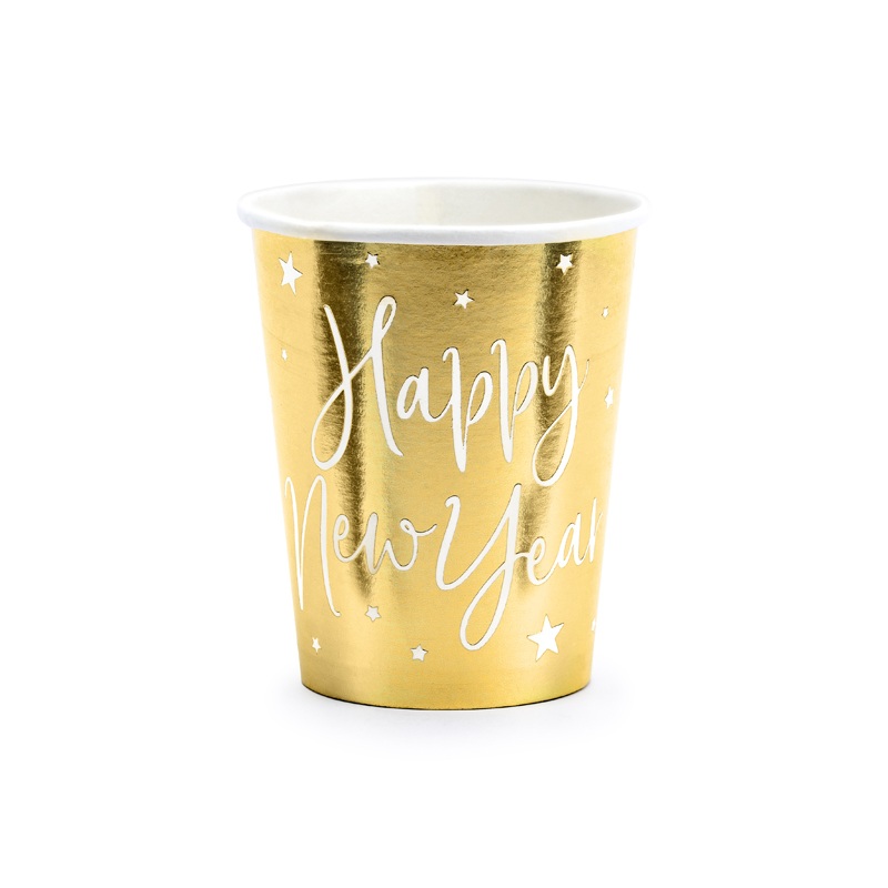 6 VIP New Year paper cups 220ml