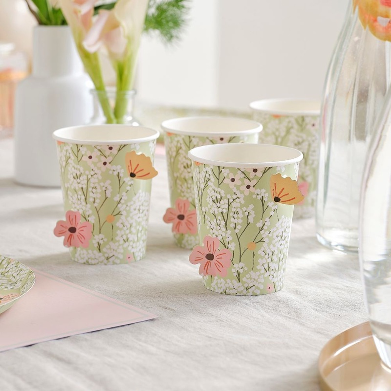 8 Blooming Life paper cups 250ml