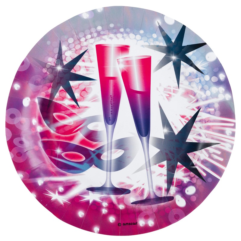 8 Cin Cin New Year paper plates 23cm