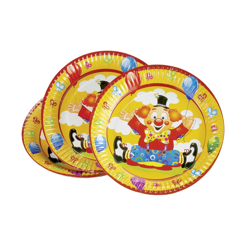 8 circus clown Federico paper plates 23cm