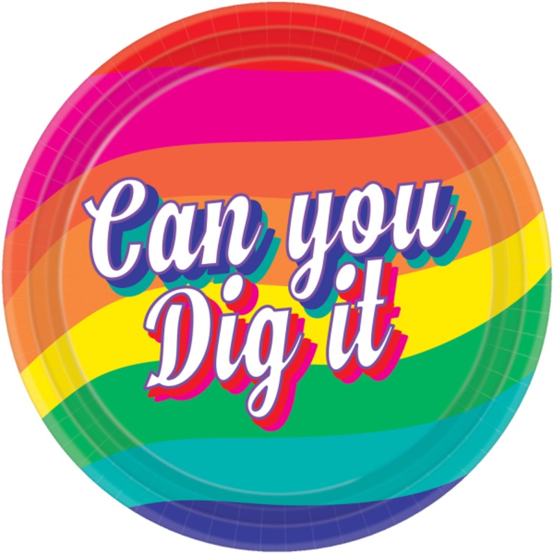 8 colorful can you dig it paper plates