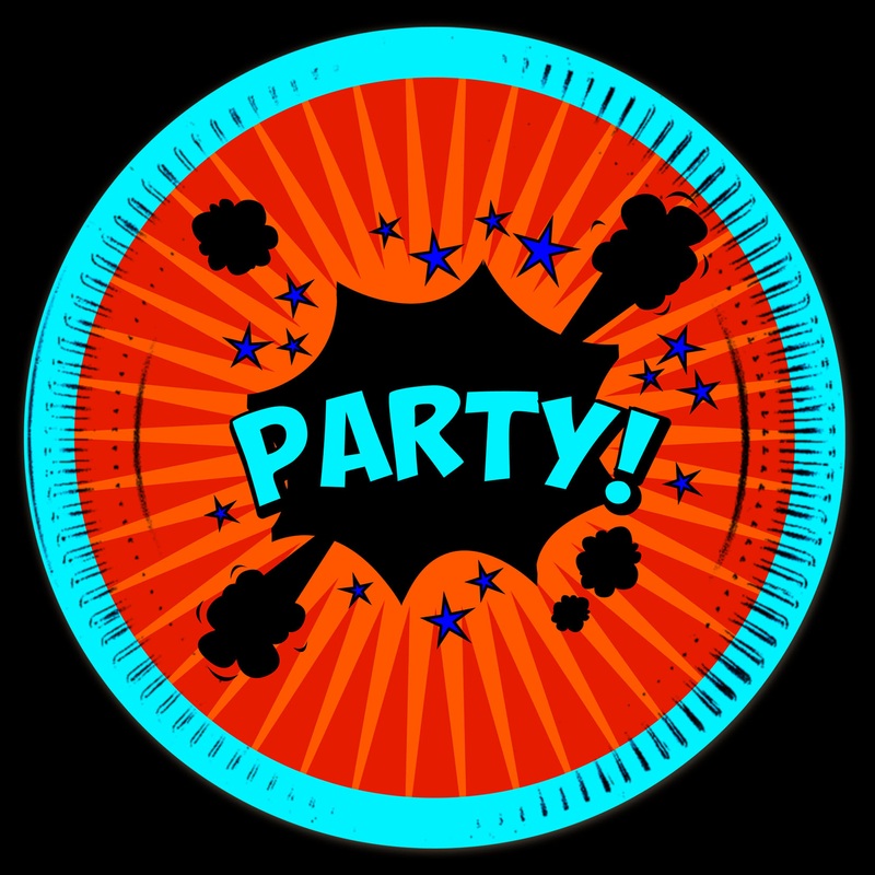 8 comic party paper plates 23cm