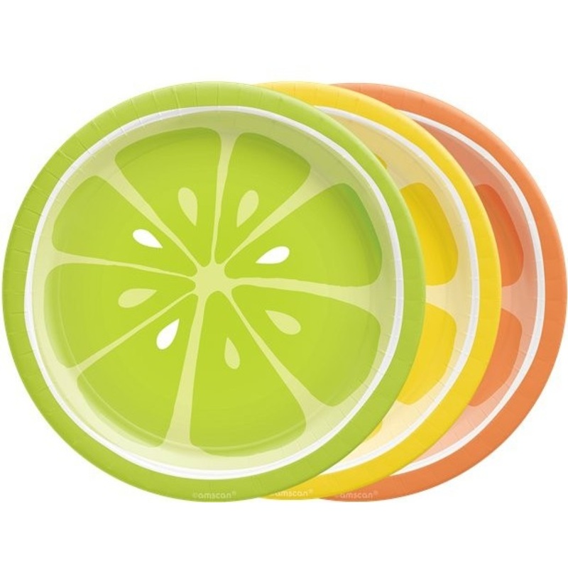 8 Funky Fruits paper plates 17cm