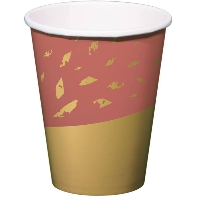 8 Golden Dusk paper cups 250ml