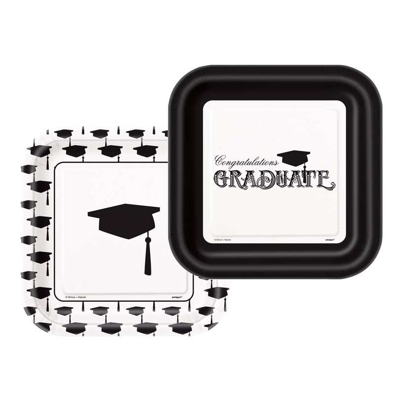 8 graduation paper plates 23cm
