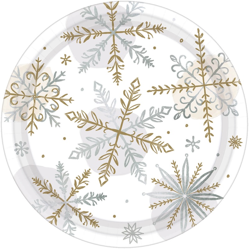 8 Let it snow paper plates 18cm