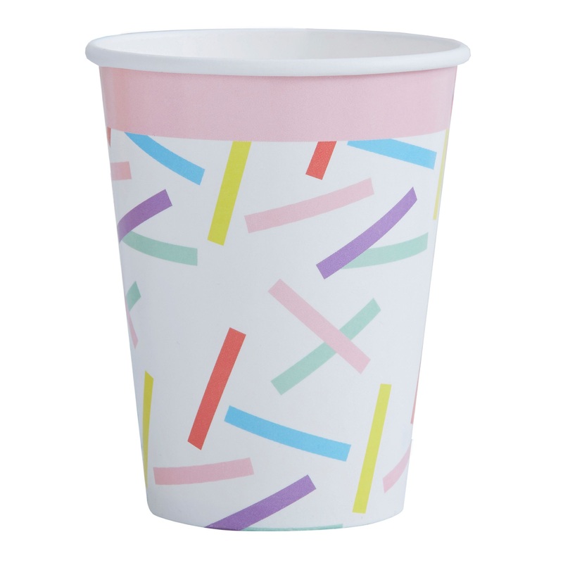 8 Mix & Match confetti paper cups 250ml