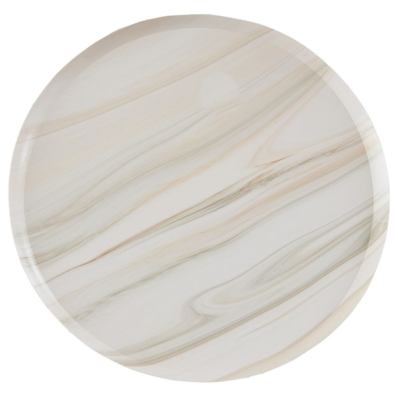 8 natural marble paper plates 25cm