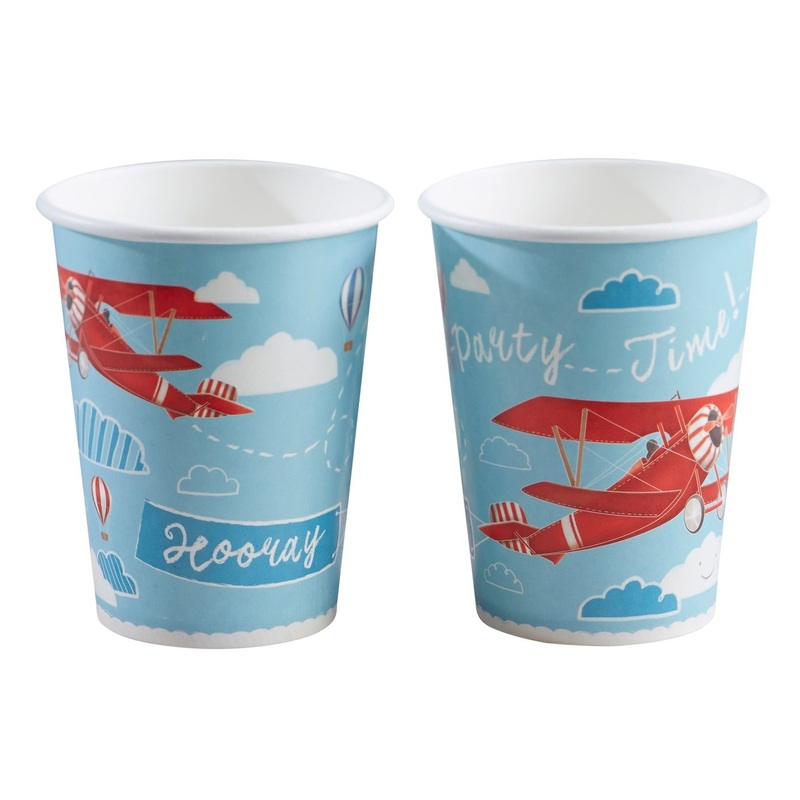 8 party aviator paper cups 250ml