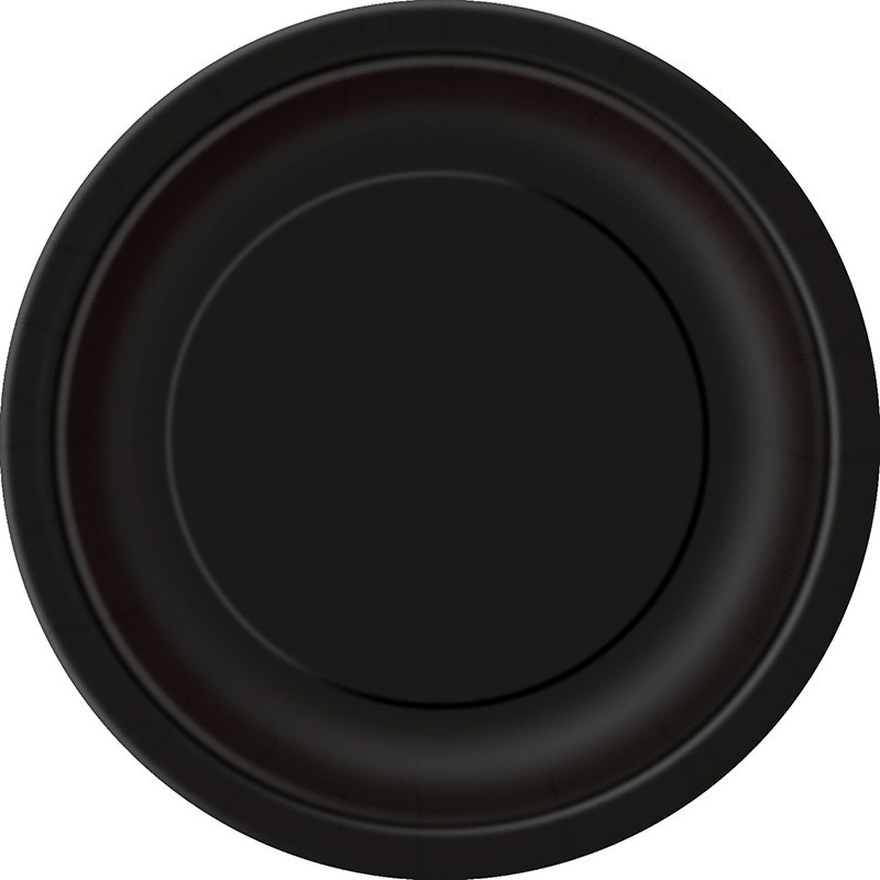 8 party plates Valentina black 23cm