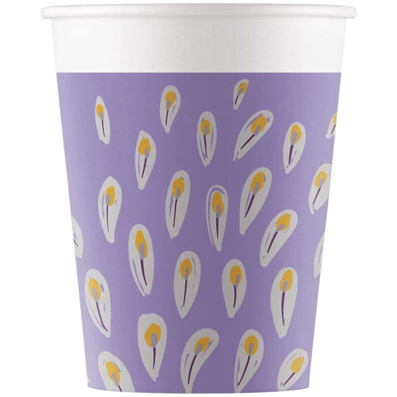 8 peacocks paradise metallic paper cups 200ml