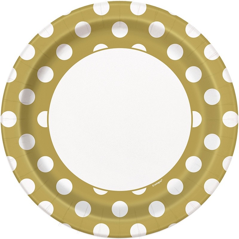 8 plates Tiana Gold dotted 23cm