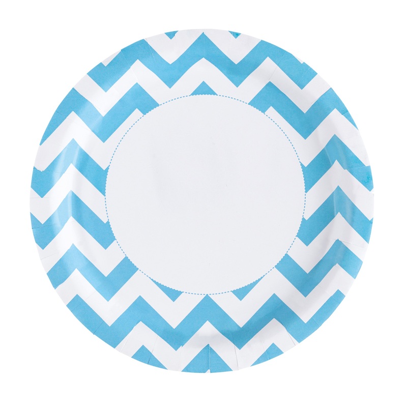 8 sweet pips paper plates caribbean blue 23cm