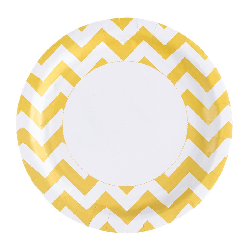 8 sweet pips paper plates yellow 23cm