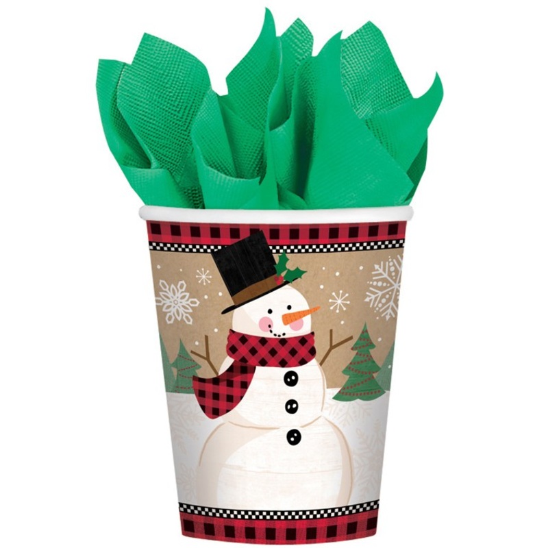 8 Winter Wonderland Paper Cups 266ml