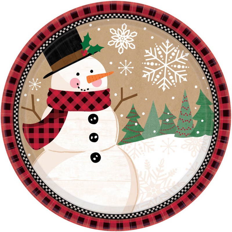 8 Winter Wonderland paper plates 18cm