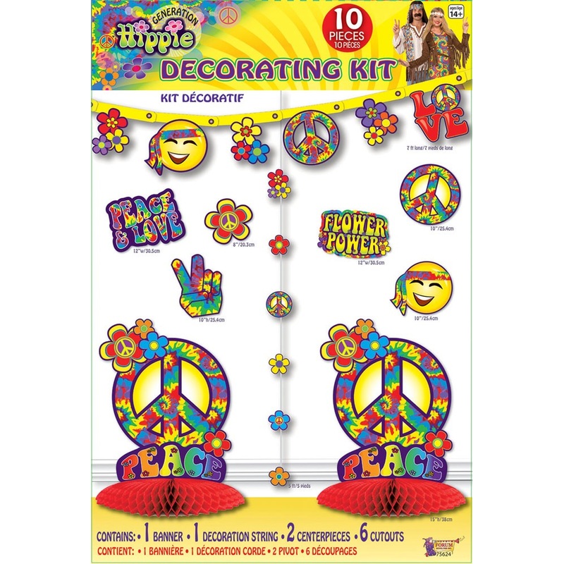 10-piece hippie party decoration set