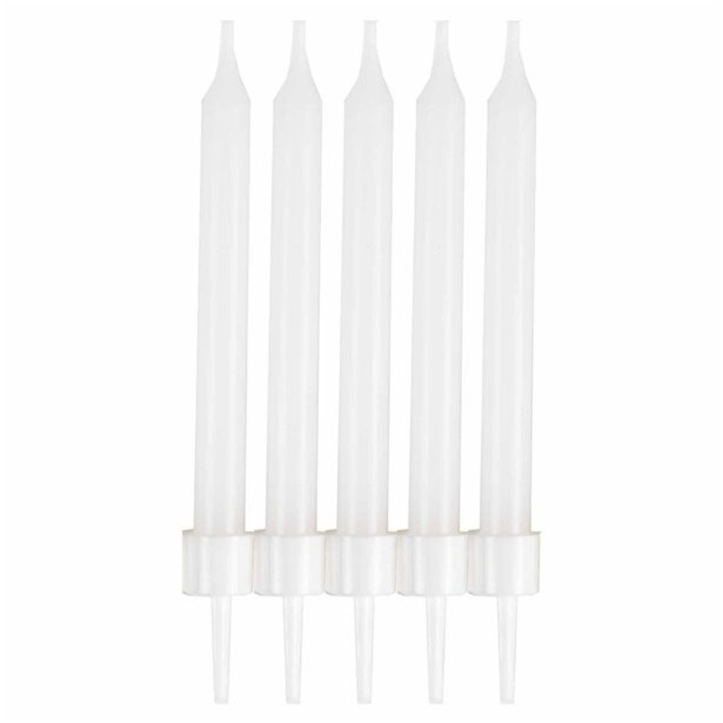 10 white candles 6 cm