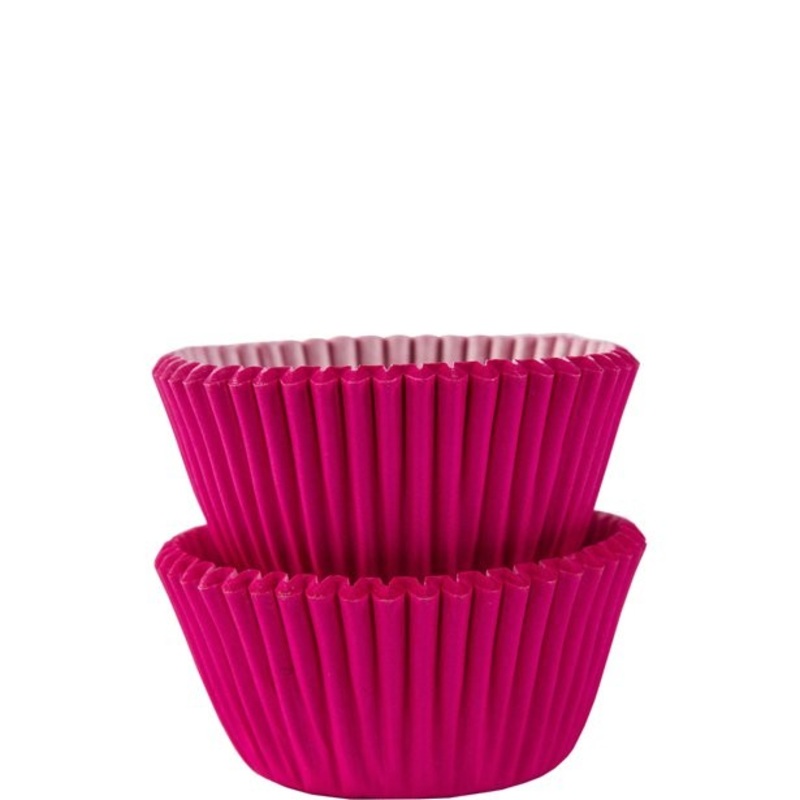 100 pink mini muffin cases 3cm