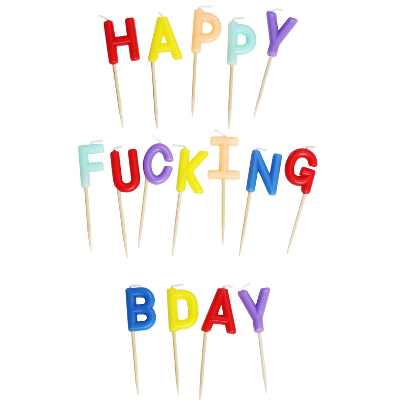 16 Nasty Birthday cake candles 7cm