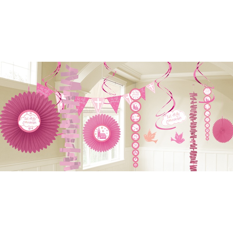 18-piece decoration set communion pink