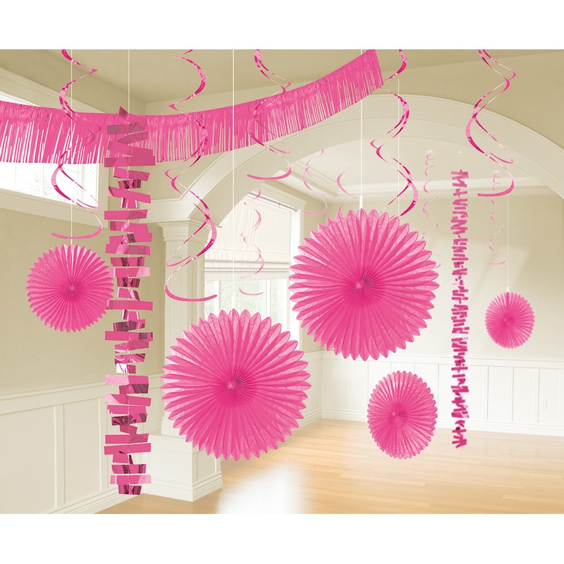 18-piece wonderland decoration in pink