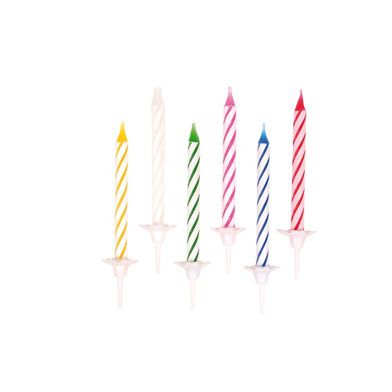 24 Colorful cake candles Make a wish with 12 holders