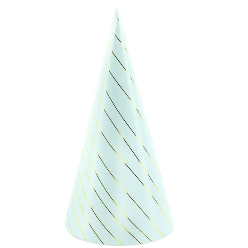 6 Cheerful Birthday party hats mint turquoise