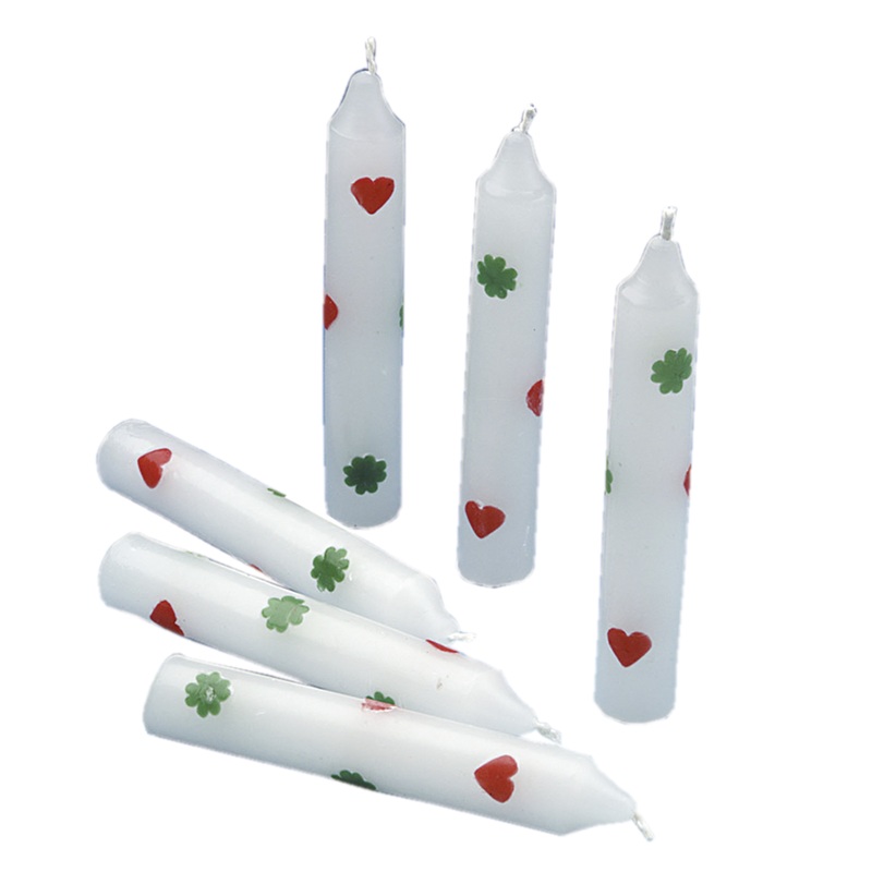 6 life light candles good luck 13cm