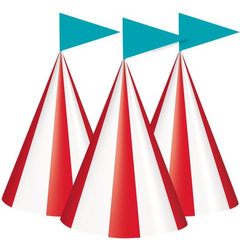 8 circus party hats