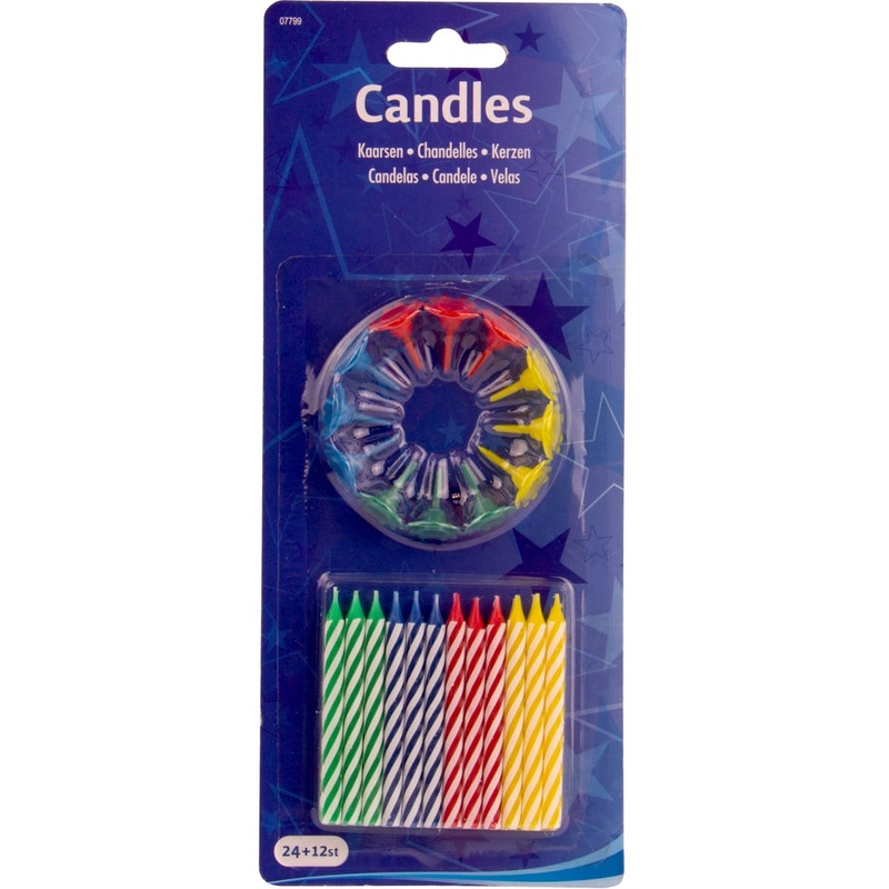 Cake candles in 4 colors 7cm