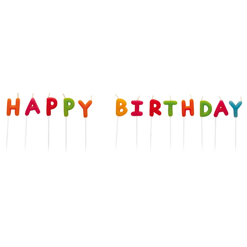 Happy birthday candle set colorful for cakes